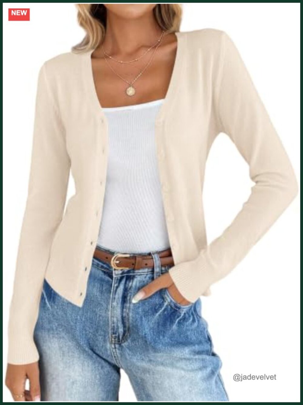 Lightweight V Neck Button Up Cardigan Sweater for Women